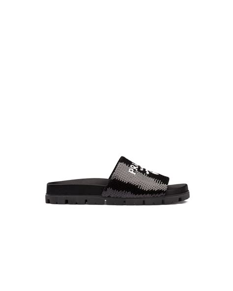 prada sequin pool slides black|prada slides for sale.